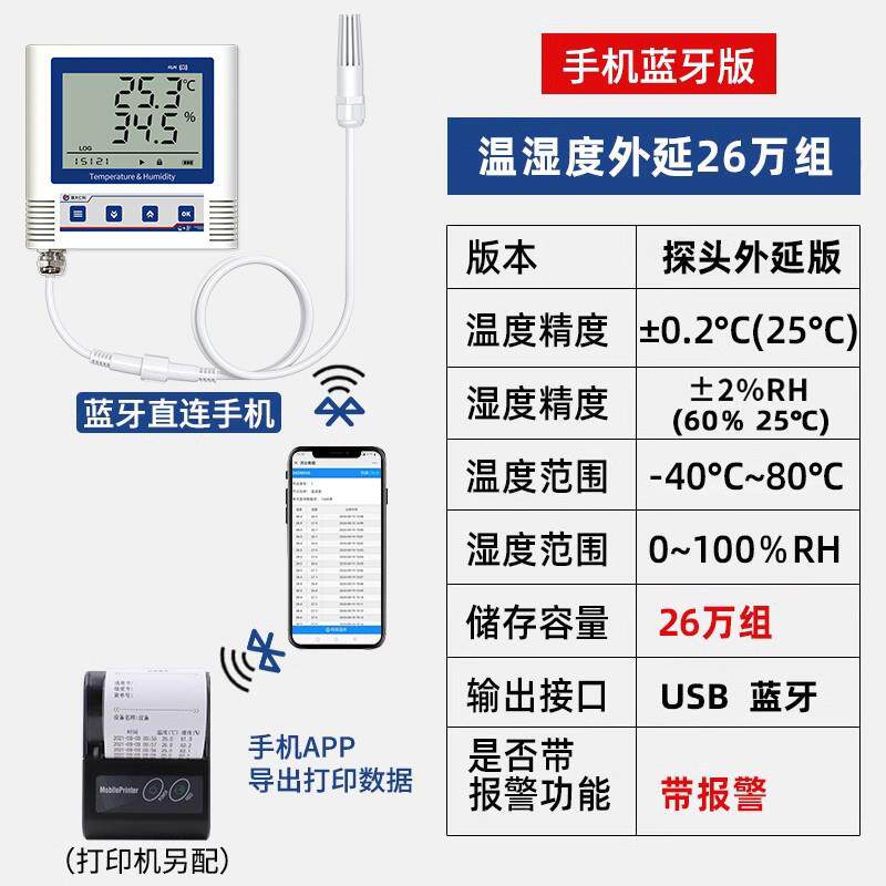 高档建仁科精温湿度记实录仪自动药店gsp冷链验室高度工业温大湿