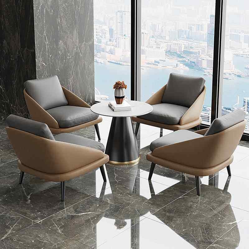 椅奢沙发酒店办公室商轻务会客单人椅售处接待楼洽谈沙发桌90椅组