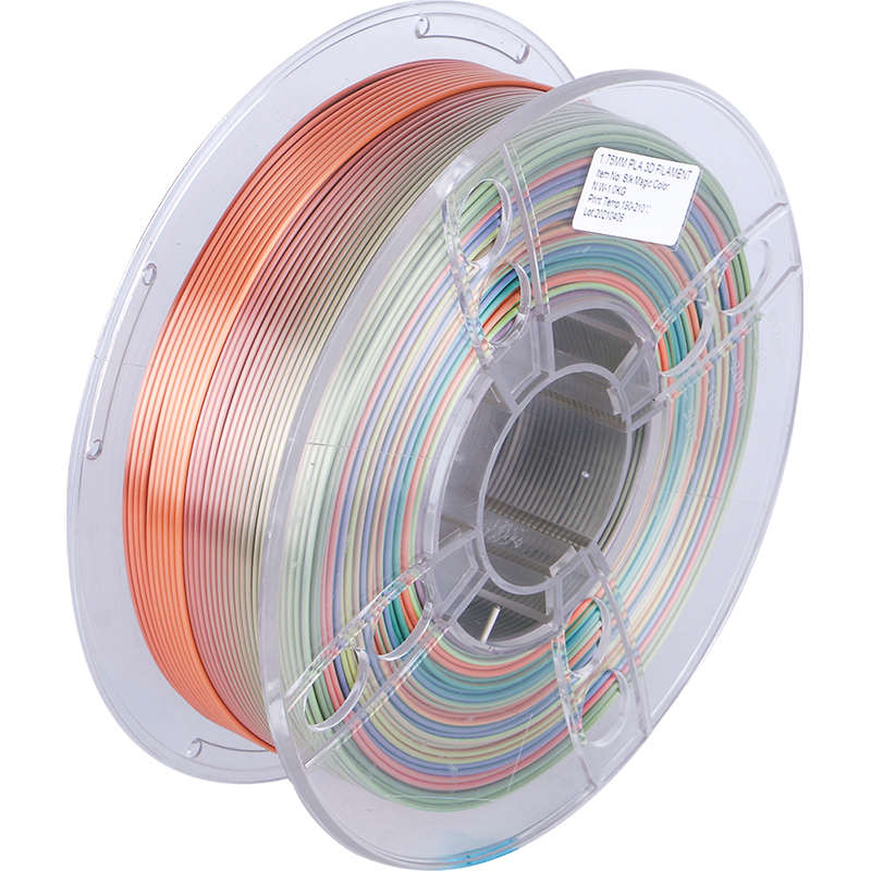 彩格3d打印耗材pla1.75mm 彩虹色 丝绸PLA彩虹材料1kg 3d打印笔耗