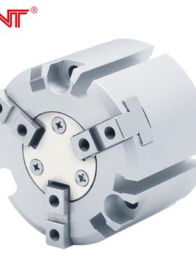 气爪厂家微型气缸 圆柱形气爪MHS3 三爪气动气缸平行开闭