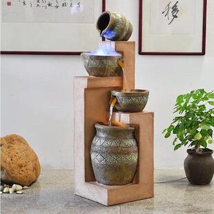 欧式流水喷泉风水轮招财室内水景观客厅阳台开业公司摆件店里落地