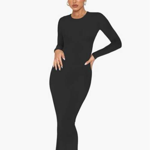 Womens Basic Summer Spring Lounge Long Bodycon Dress Elegant