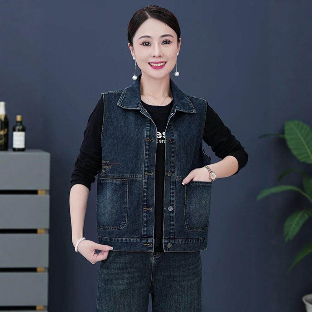 时尚牛仔马甲外套女装2026春季新款韩版洋气显瘦无袖坎肩马夹上衣