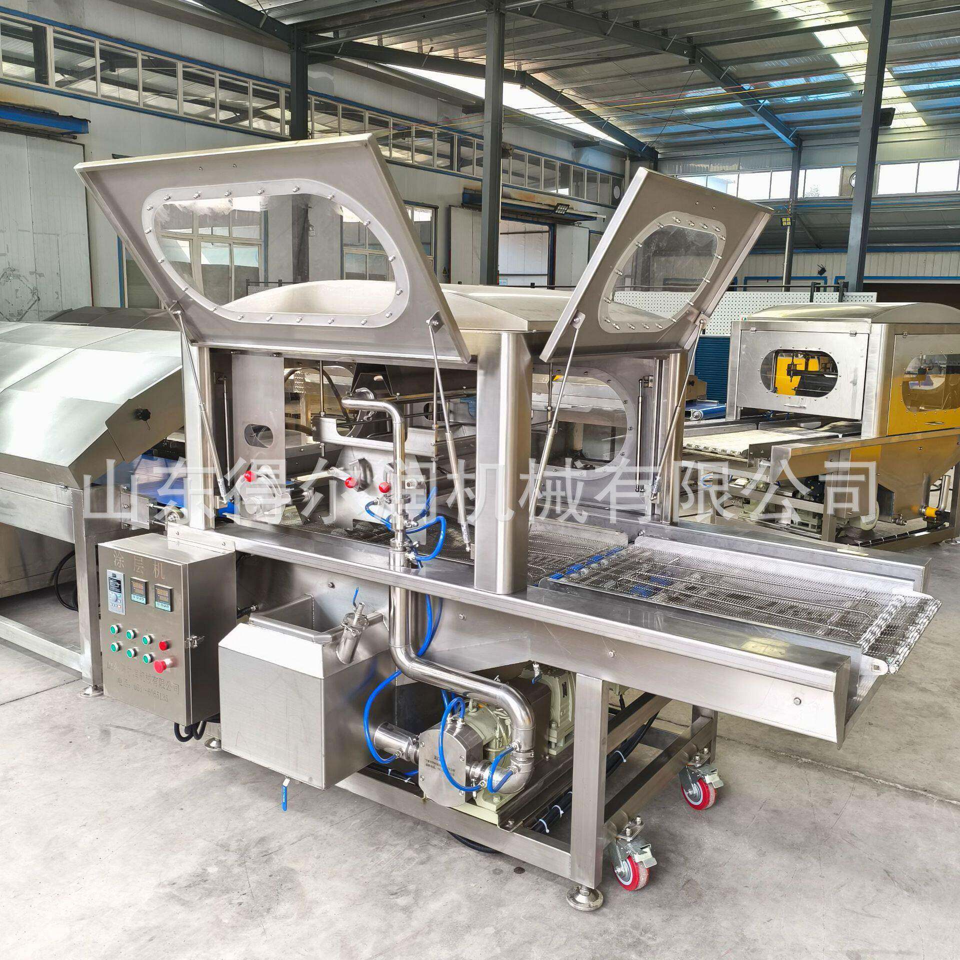 冻干苹果片巧克力涂层机 食品降温冷却隧道 巧克力保温缸 融化