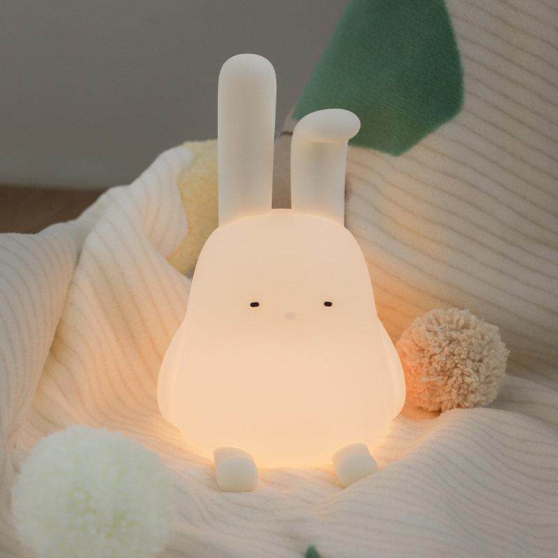 MU眠ID折耳兔H-L-255小夜灯可爱胶卧室宿舍睡灯硅婴儿床喂奶头拍