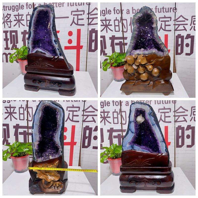 东海厂家天然紫水晶洞巴西乌拉圭天然原矿家居办公水晶洞摆件