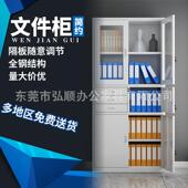 二皮门文件柜铁柜办公室钢储物柜资料柜档案带柜锁大器文件双铁门