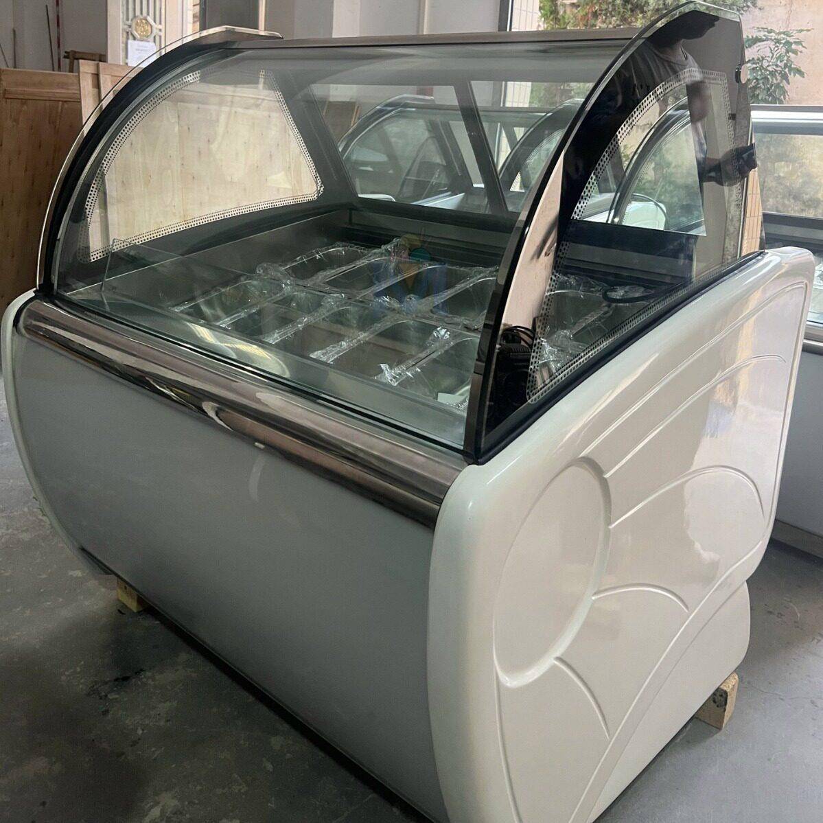 6盘网红硬冰淇淋机展示柜Gelato冰激凌商用冰柜风冷无霜雪糕柜