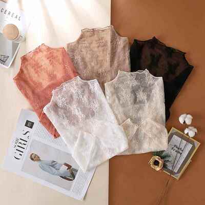 3pcs Elegant Lace Tops , Semi - Sheer and Intimate , High