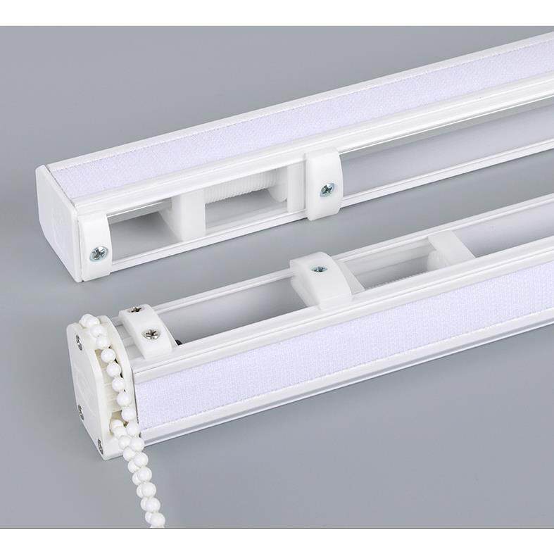 罗马帘升降轨道布百叶铝合金拉珠控制升降顶装侧装直轨静音轨