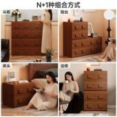 中古风实客木床柜BC99A头柜厅用卡门柜组合边家柜小户型电视床头