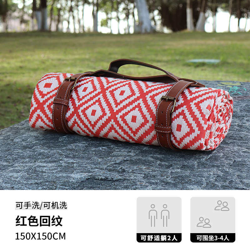 露营垫野营野炊郊游野餐布防潮垫野餐坐垫户外手提便携回纹春游
