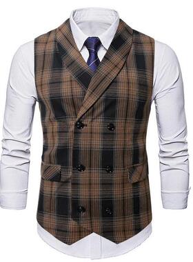 Y 94194 Men's Double Breasted Vest 双排扣西装马甲