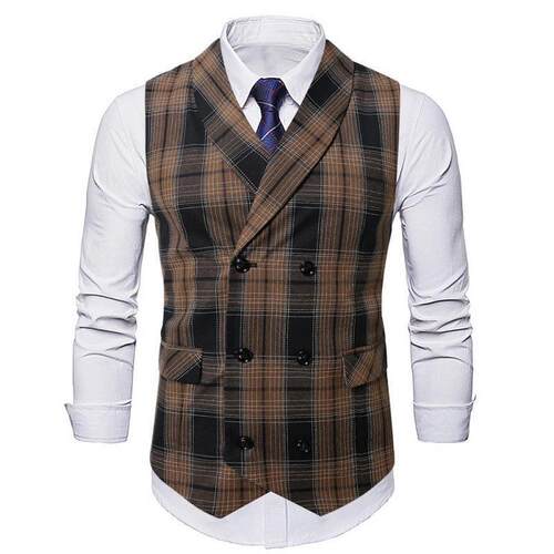 Y 94194 Men's Double Breasted Vest 双排扣西装马甲