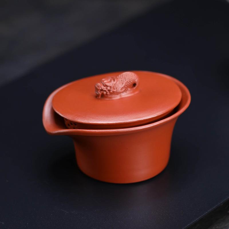 宜兴紫砂壶元宝鱼化龙手抓壶公道杯手工分茶器盖碗创意茶道配件