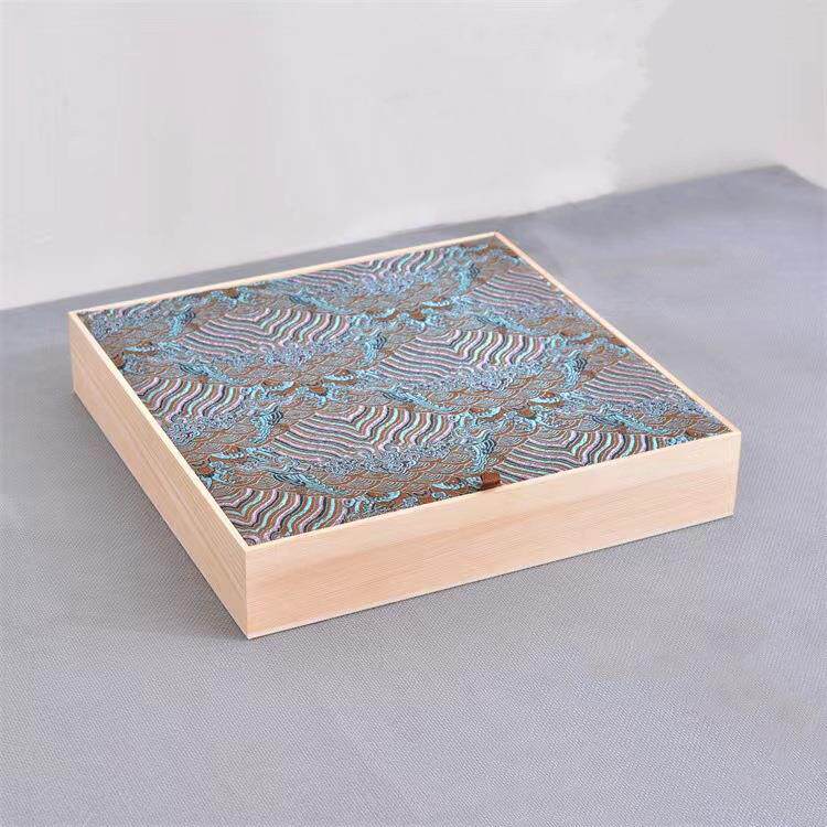 云锦木质礼品包装盒分格天地盖干果盒中秋糕点木盒松木零食收纳盒