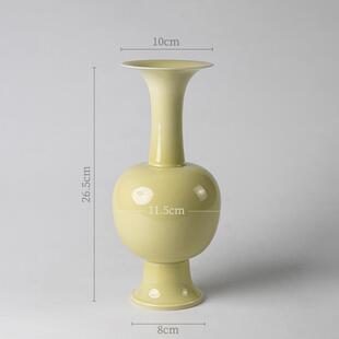 高档文人调瓶瓶花 陶瓷花摆件 中花器覆古禅意式日插花器皿式 小