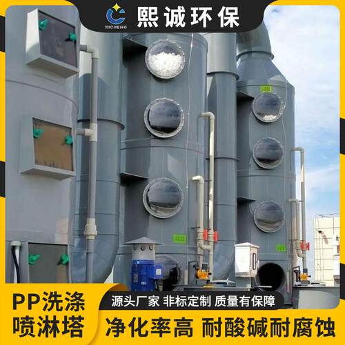 厂家废气酸雾处理设备旋流净化塔pp阻燃净化脱硫喷淋塔洗涤塔