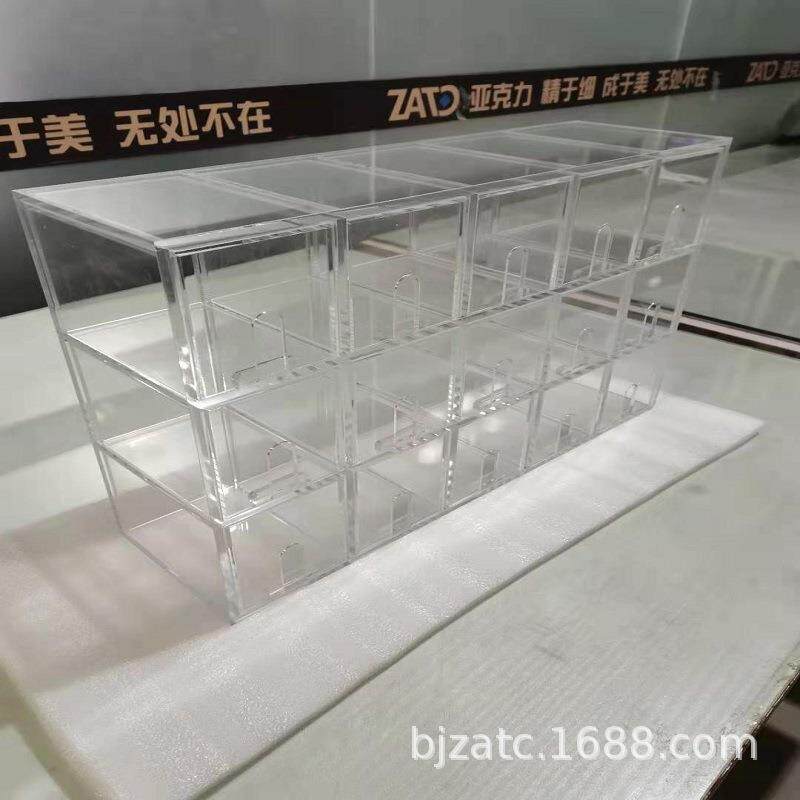 亚克力有机玻璃抽屉柜子落地式展示架多层装饰柜厂家直销来图来样