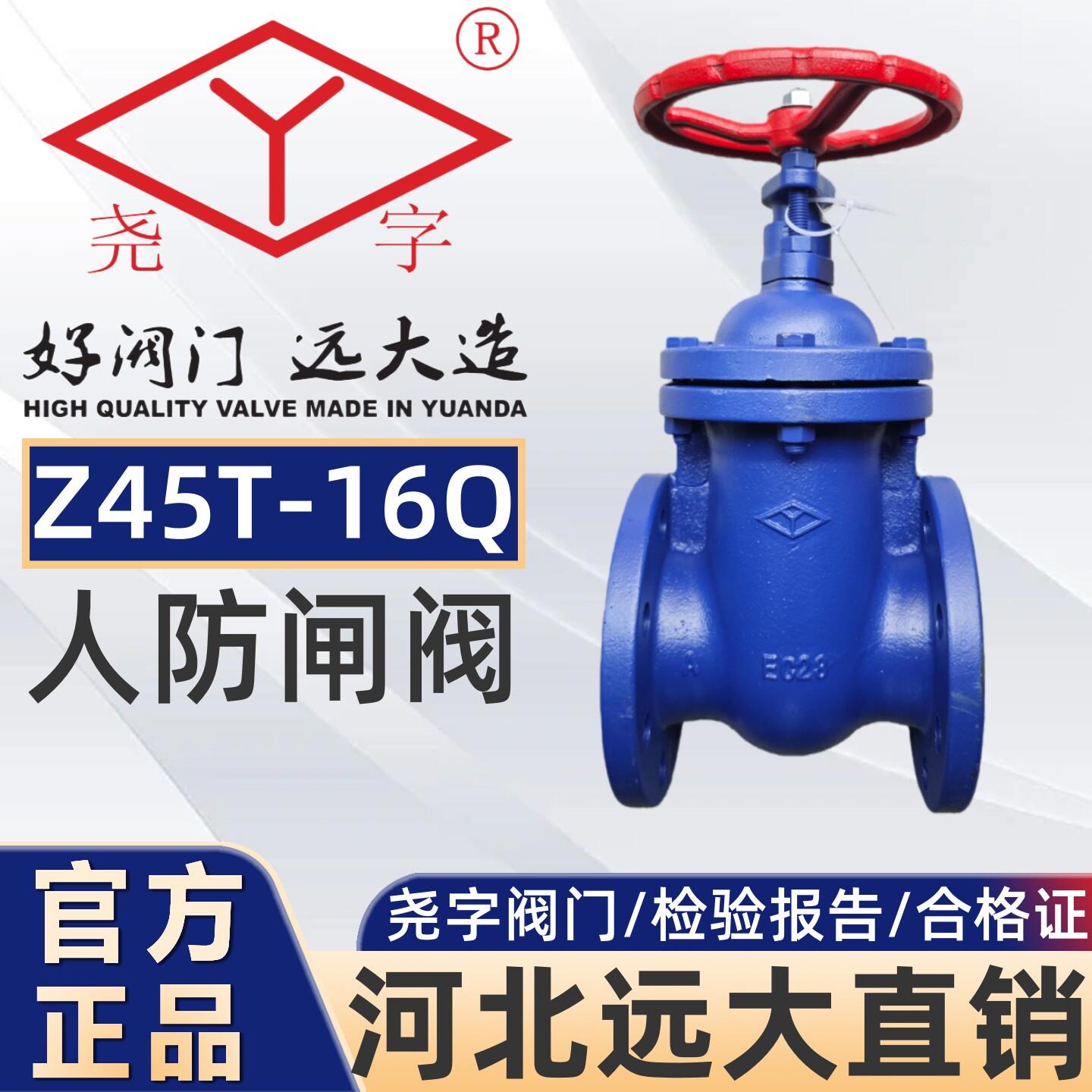 河北远大阀门尧字Z45T-16防护人防暗杆铜芯法兰闸阀6580100150200图片