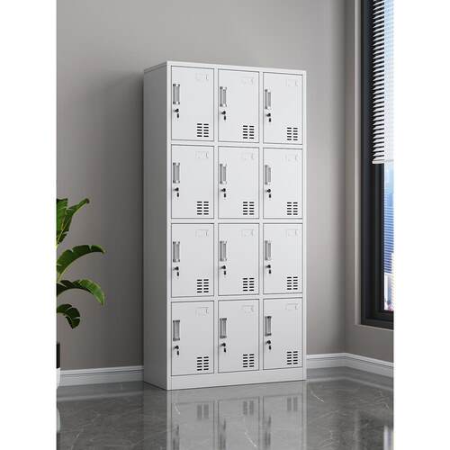 成都12门鞋柜厂车间多格储物柜带锁员工储物柜宿舍铁柜储物柜