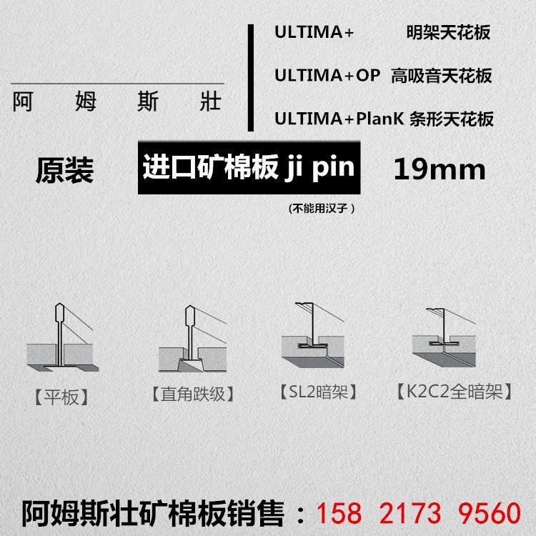 进口原装 阿姆斯壮矿棉板ULTIMA+【极 pin】天花吸音板悬吊式天花