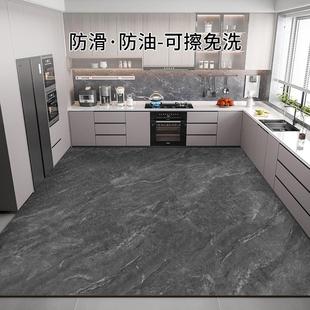 仿大理石厨房地垫pvc普通皮革大面积全铺防油防水防滑垫家用可擦