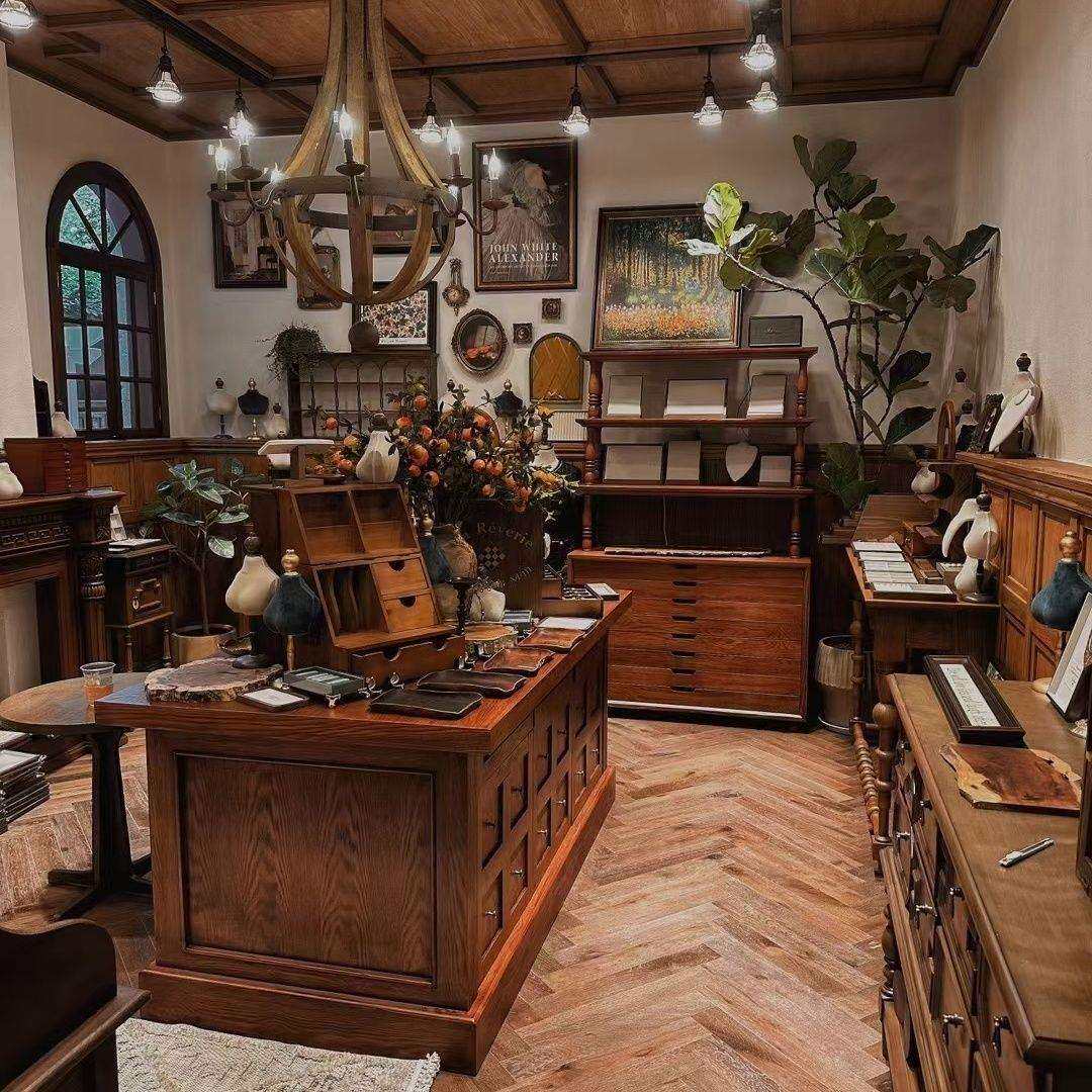 商用吧台中古风中岛陈列台储物展示柜木制民宿酒店旅拍家具