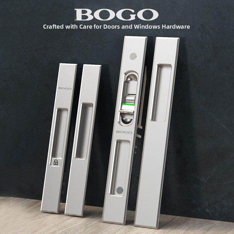 Bogo滑动门锁滑动门锁双面马锁香槟金钥匙铝合金叉子滑动锁
