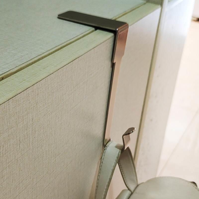 90度直角挂钩免打孔挂架不锈钢桌边S钩衣柜侧面挂包勾收纳神器2个