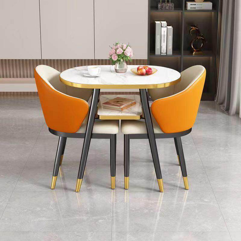 简约洽谈接待可收纳桌椅会客休闲桌子办公室休闲区阳台小圆桌组合