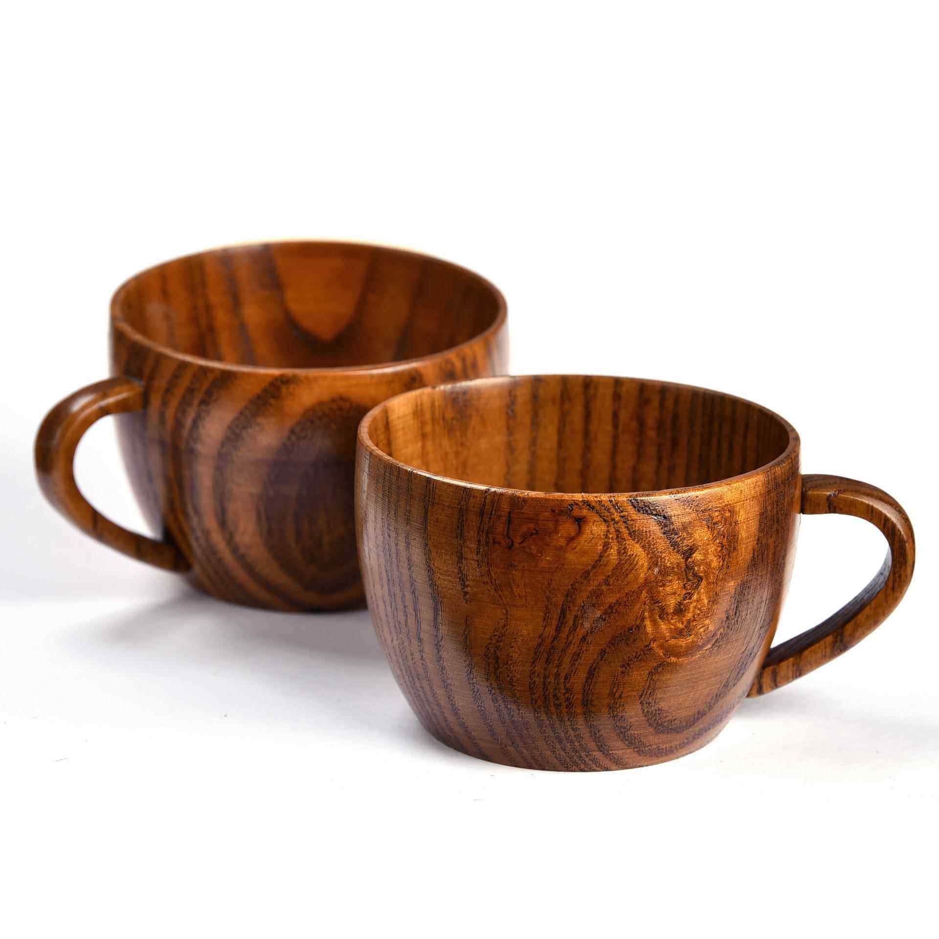 厂家直销简约西式咖啡杯茶杯酸枣木制杯子家用茶水木杯防烫茶