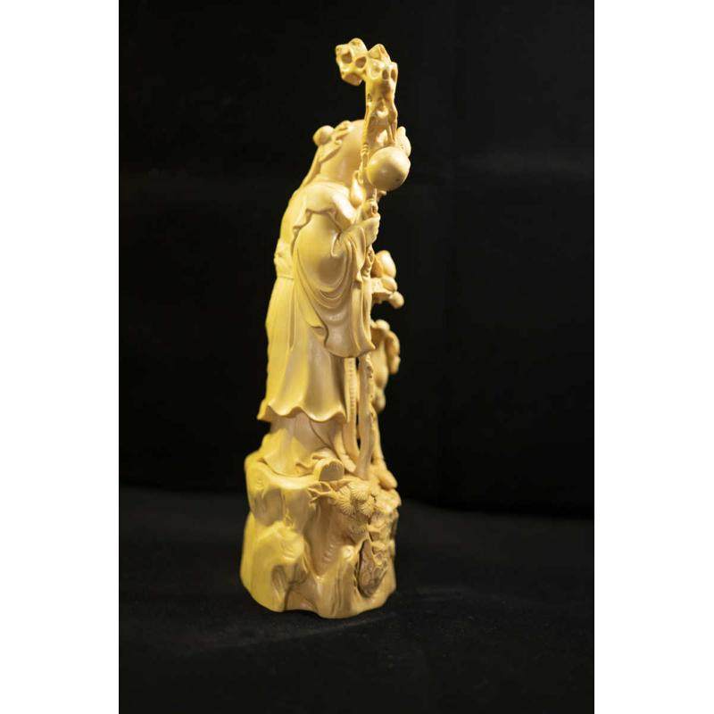 车载家居装饰小叶木雕寿星摆件装饰文玩黄杨