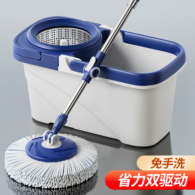 旋转拖把免手洗2025新款家用一拖净地拖地神器双驱懒人自动拖布桶