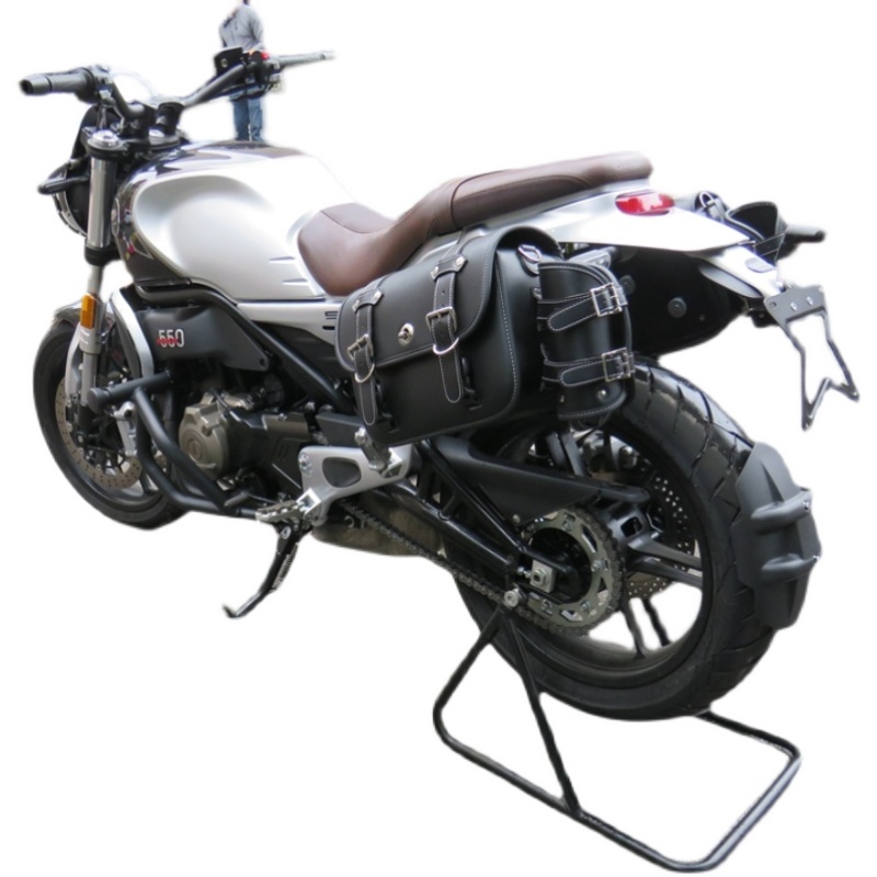 逸550复古左右边包侧挂包快拆不锈钢支架QJ500-19摩托车改装件