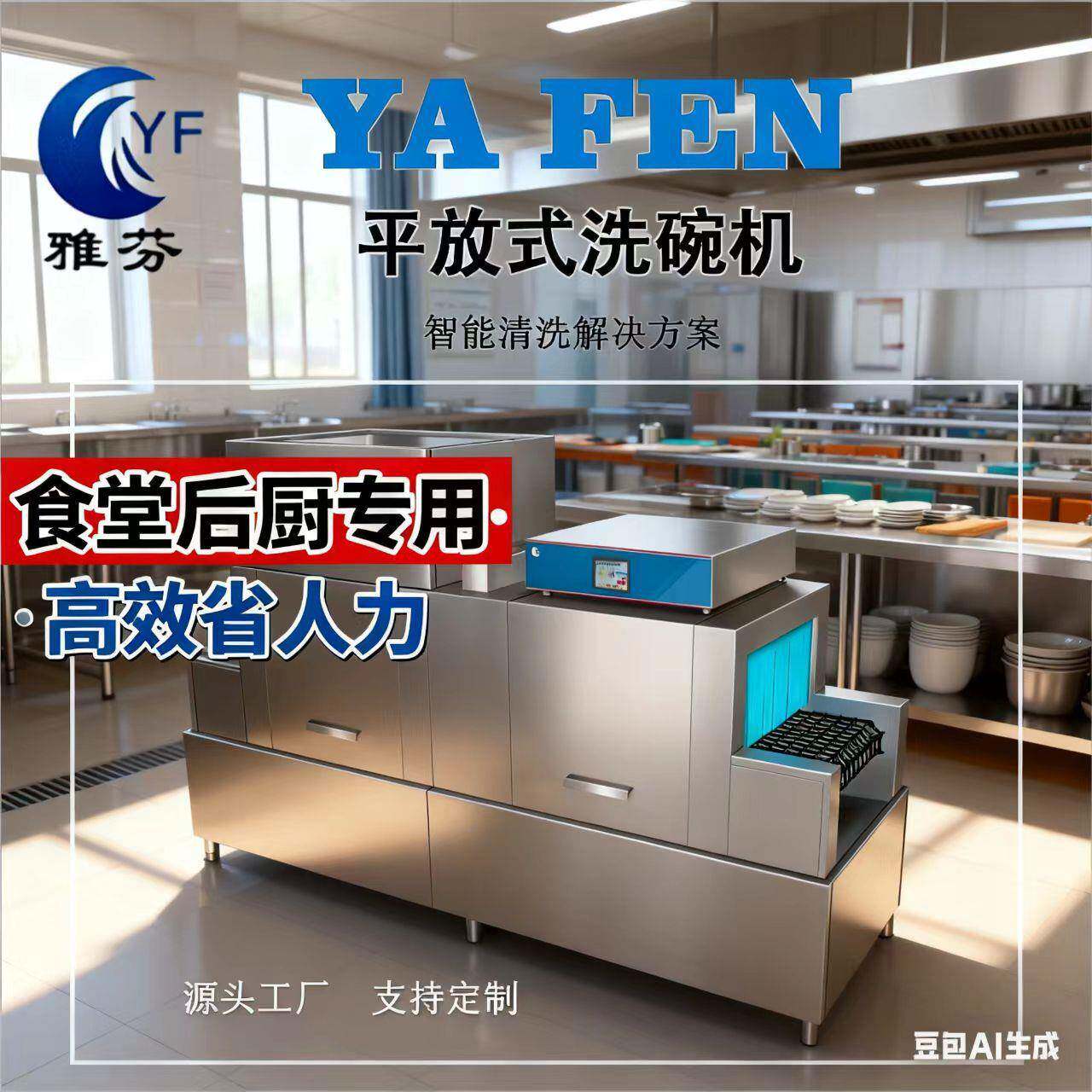 平放式洗碗机大型餐厅食堂适用洗碗洗碟机器配套用洗涤剂催干剂