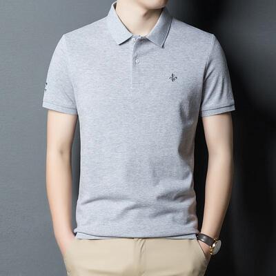 默守薄款纯棉polo衫男夏季全棉翻领短袖t恤刺绣男装休闲半袖上衣