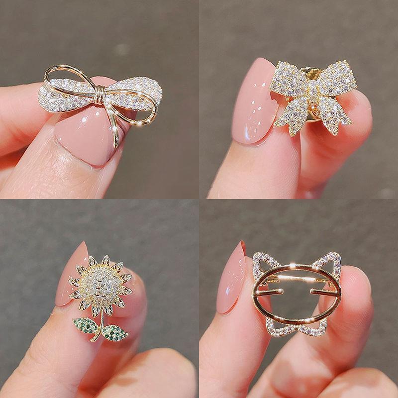 别针固定衣服别针扣配饰卡扣胸针防走光领口高档女胸花免缝扣子