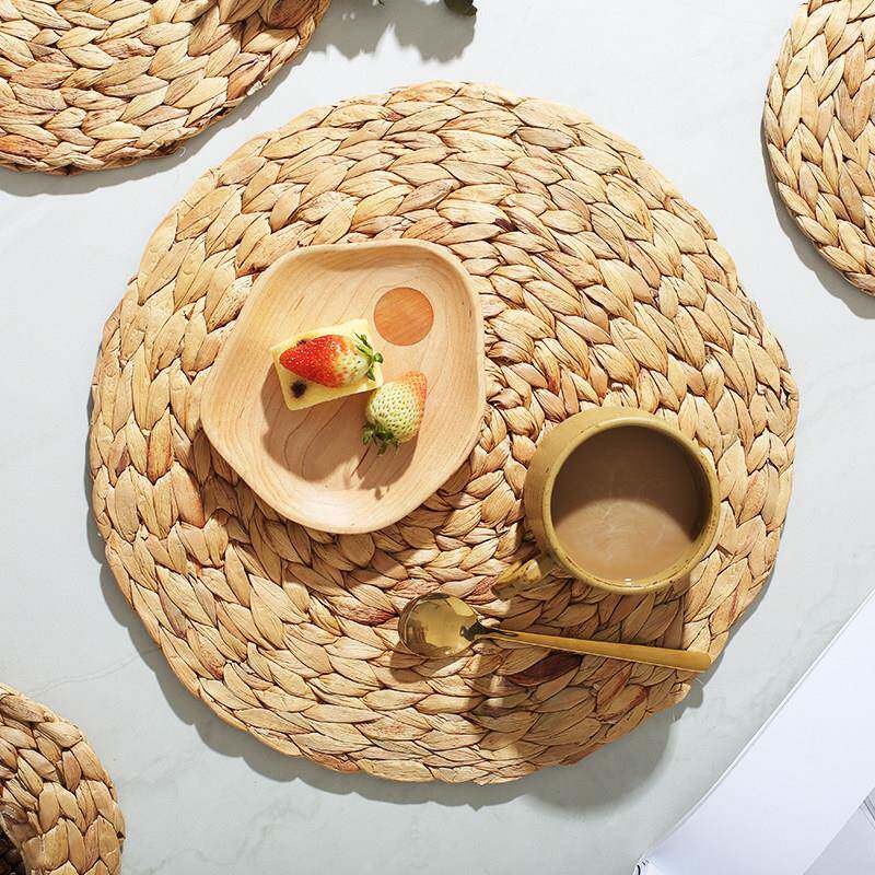 跨境宜然葫芦草编餐垫手工编织餐垫隔热防烫杯垫碗盘垫砂锅垫