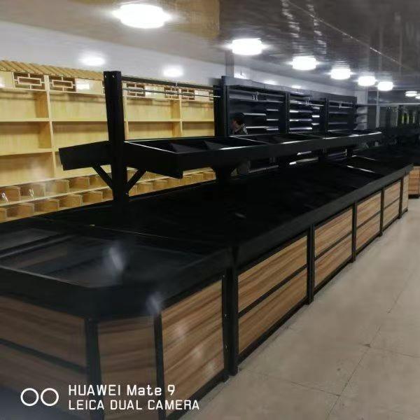 加厚货架展示架钢木结合便利店蔬菜厂家专用 展示蔬果架 组合货架