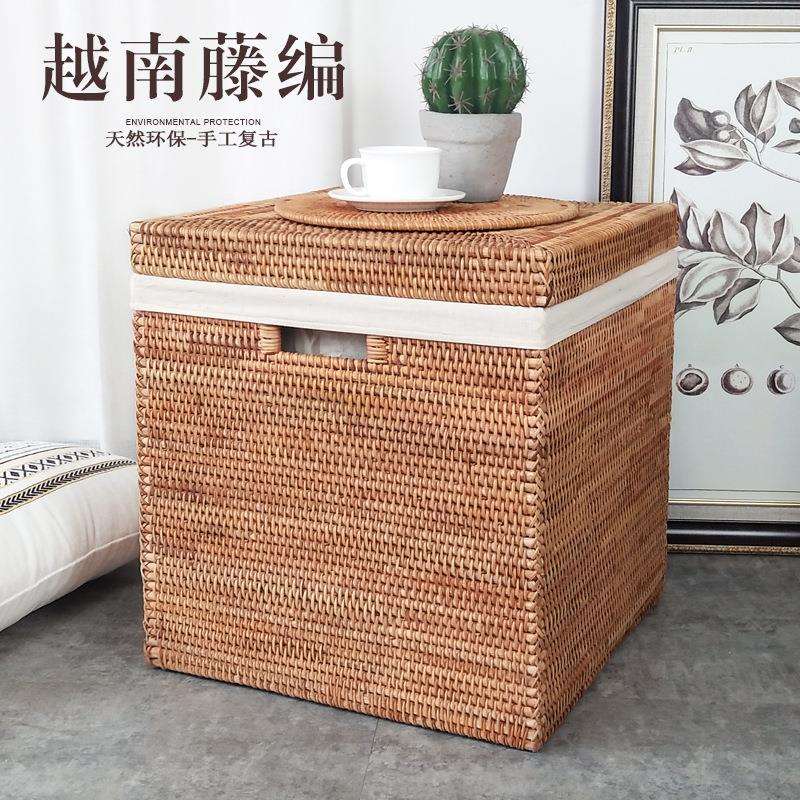 越南藤编大号储物箱整理箱衣服杂物收纳筐收纳盒衣物收纳框