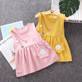女童夏装洋气裙子婴幼儿0—1-2-3-4岁公主裙，纯棉韩版女宝宝连衣裙