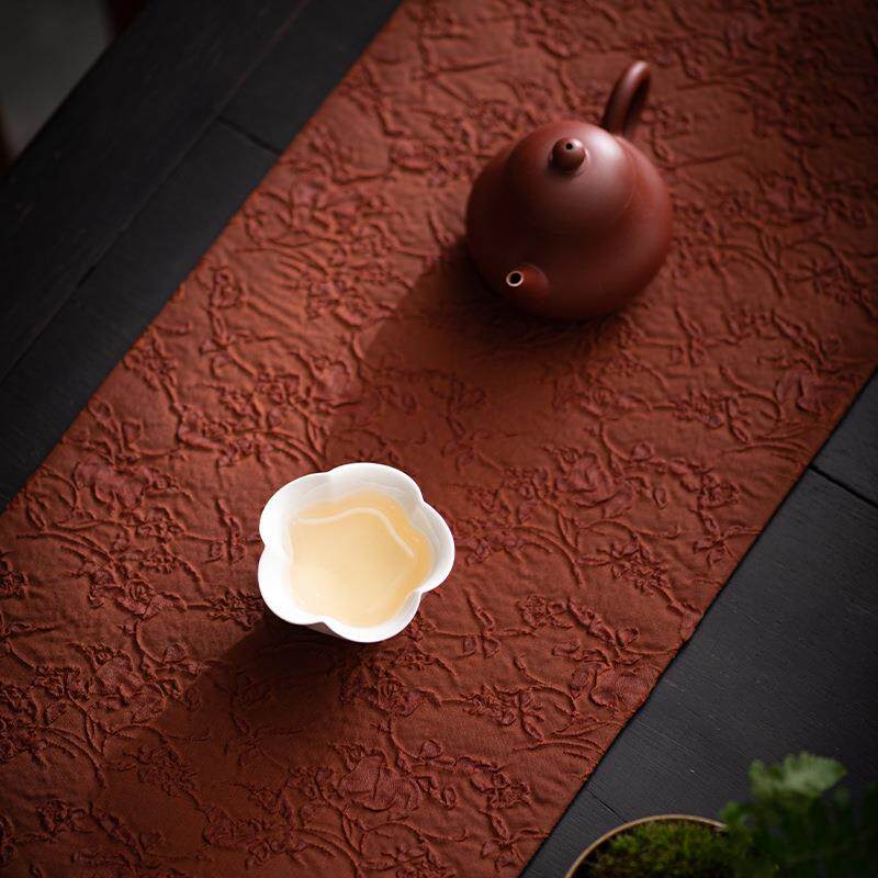 中式云老料香纱茶席国风柞蚕仙鹤香纱干泡垫布轻CX020奢艺隔热茶