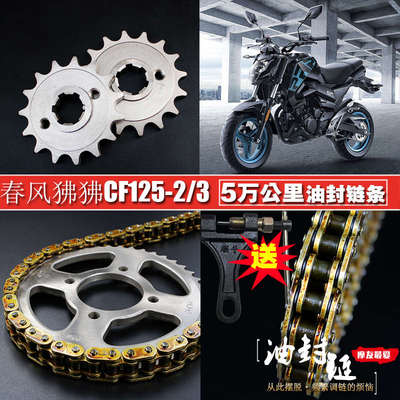 CFMOTO春风摩托车配件ST狒狒CF125-2/3油封链条链盘大小链轮套装