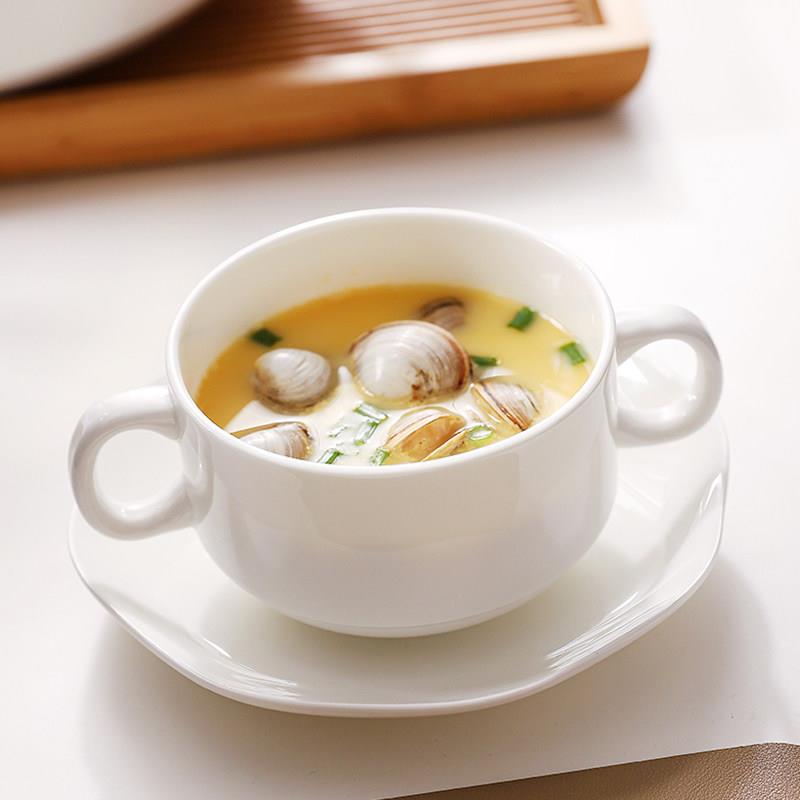 儿童碗骨瓷早餐杯微波炉婴儿辅食碗带把手食品级陶瓷儿童家用餐具
