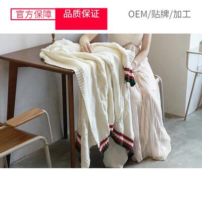 贾斯汀 新款针织毯 毛线针织 棉腈混纺 搭毯 家居软饰毛毯子