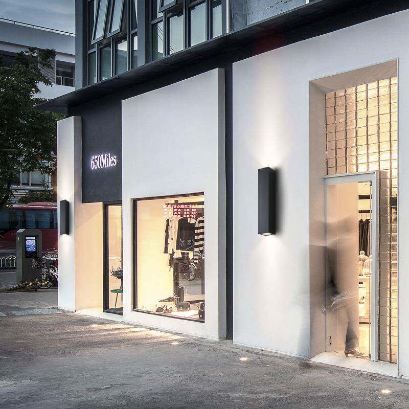 led外壁灯防水方形长条现代简约楼盘墅院11-58店铺门别口照庭明灯