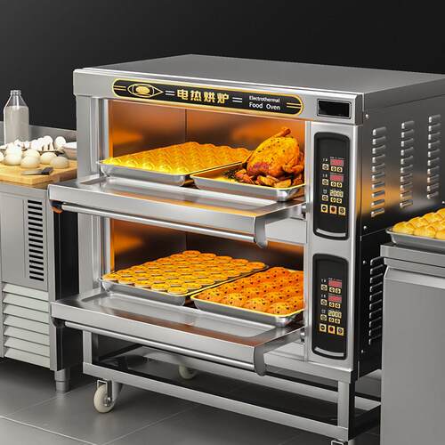 乐亿创电烤箱商用大容量烘焙专用一层双层大型面 面包披萨蛋糕燃