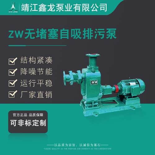 ZW型卧式无堵塞自吸排污泵固液泵杂质泵厂家可定制