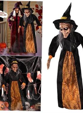 Halloween Witch Ghost Decor Horror Pendant Glowing Prank Pro